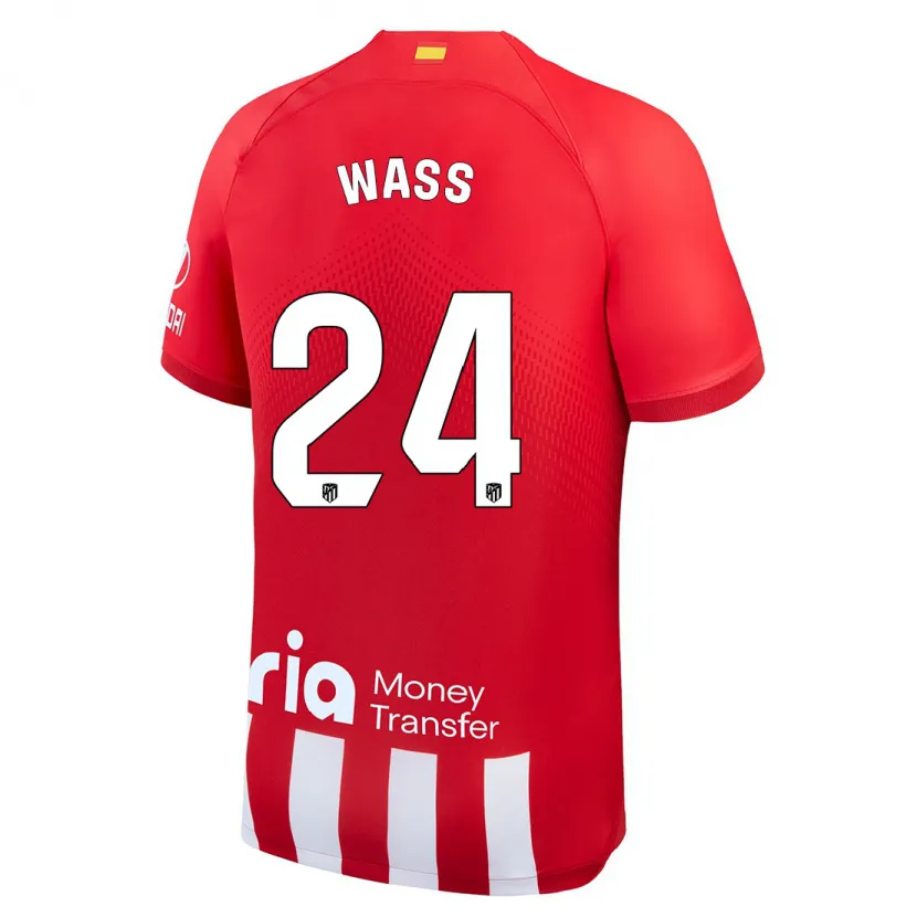 Danxen Niño Camiseta Daniel Wass #24 Rojo Blanco 1ª Equipación 2023/24 La Camisa