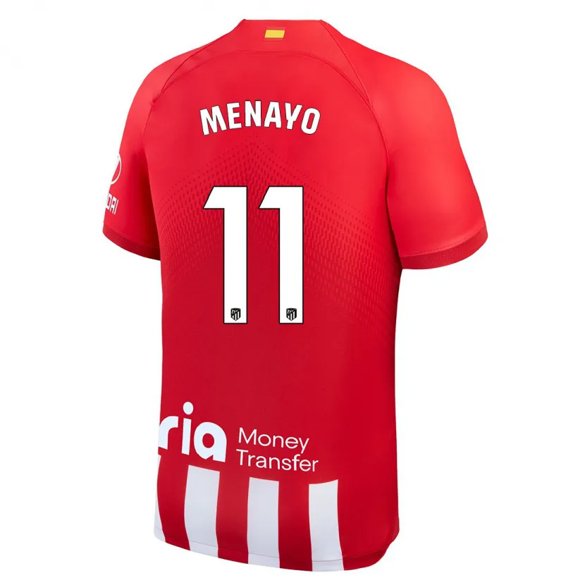 Danxen Niño Camiseta Carmen Menayo #11 Rojo Blanco 1ª Equipación 2023/24 La Camisa