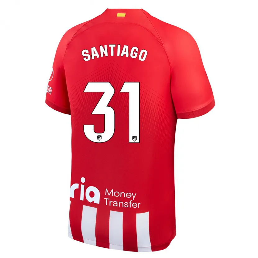 Danxen Niño Camiseta Abraham Santiago #31 Rojo Blanco 1ª Equipación 2023/24 La Camisa