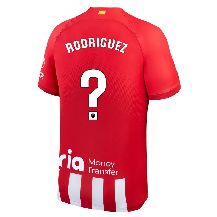 Danxen Niño Camiseta Adrian Rodriguez #0 Rojo Blanco 1ª Equipación 2023/24 La Camisa