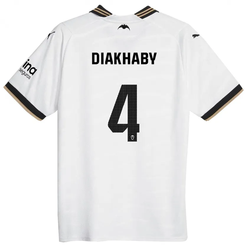 Danxen Niño Camiseta Mouctar Diakhaby #4 Blanco 1ª Equipación 2023/24 La Camisa