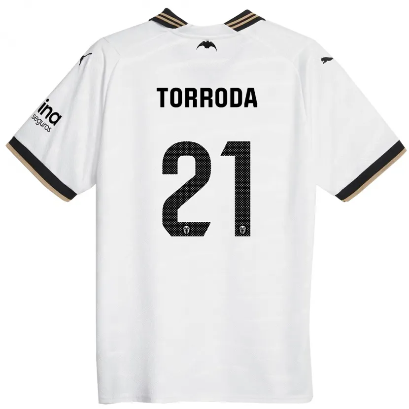 Danxen Niño Camiseta Anna Torroda #21 Blanco 1ª Equipación 2023/24 La Camisa