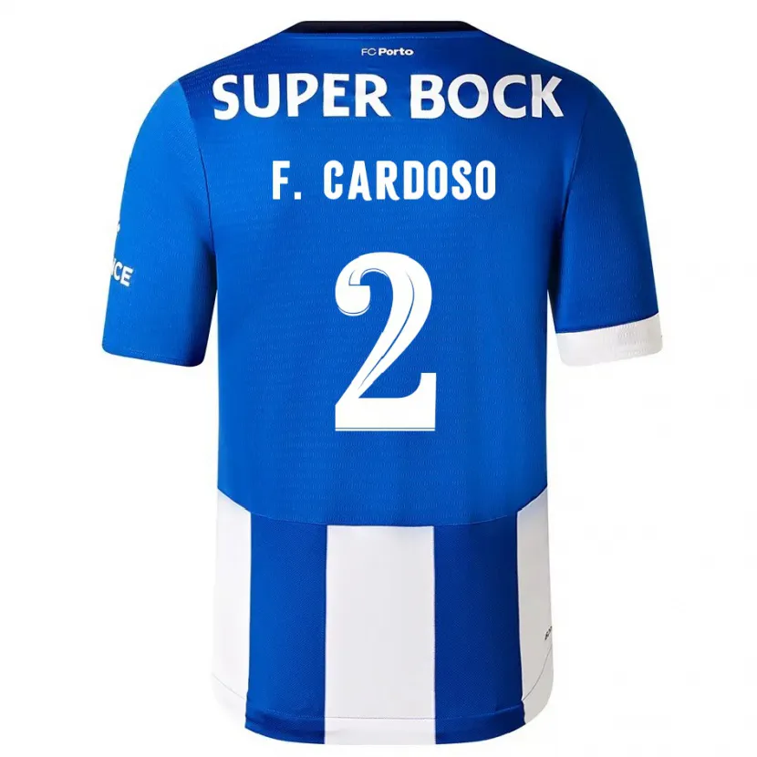 Danxen Niño Camiseta Fábio Cardoso #2 Azul Blanco 1ª Equipación 2023/24 La Camisa