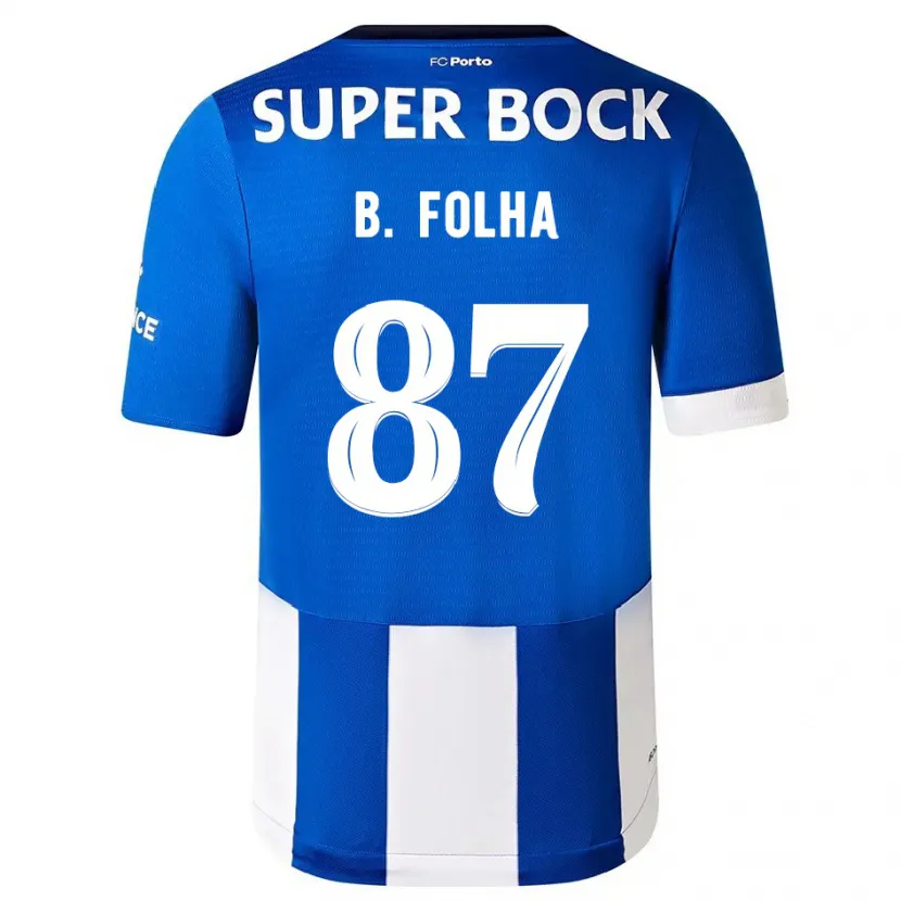 Danxen Niño Camiseta Bernardo Folha #87 Azul Blanco 1ª Equipación 2023/24 La Camisa