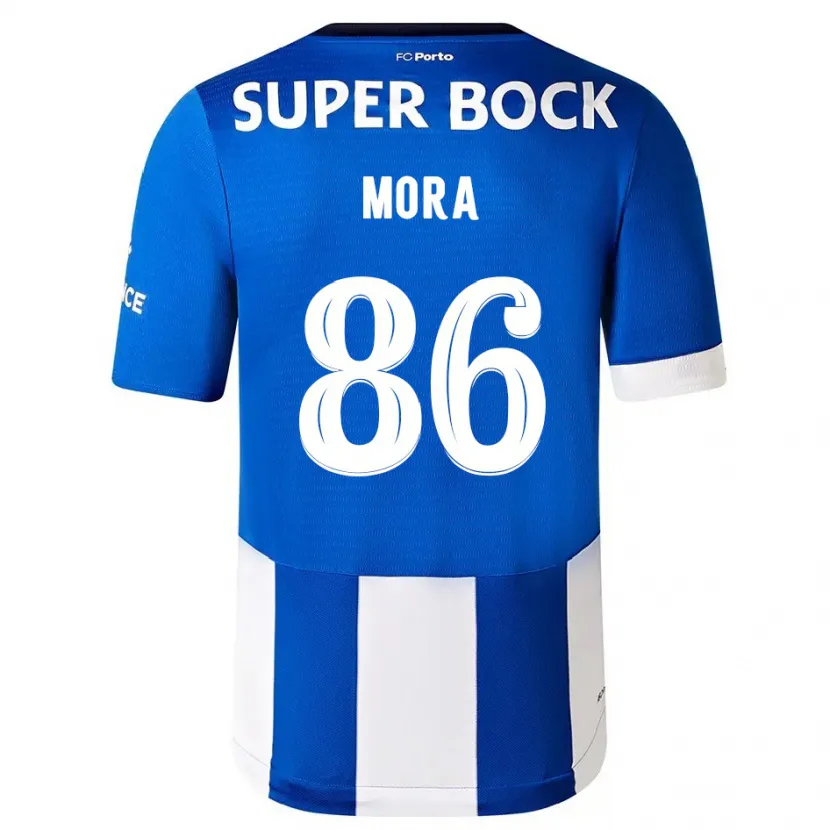 Danxen Niño Camiseta Rodrigo Mora #86 Azul Blanco 1ª Equipación 2023/24 La Camisa