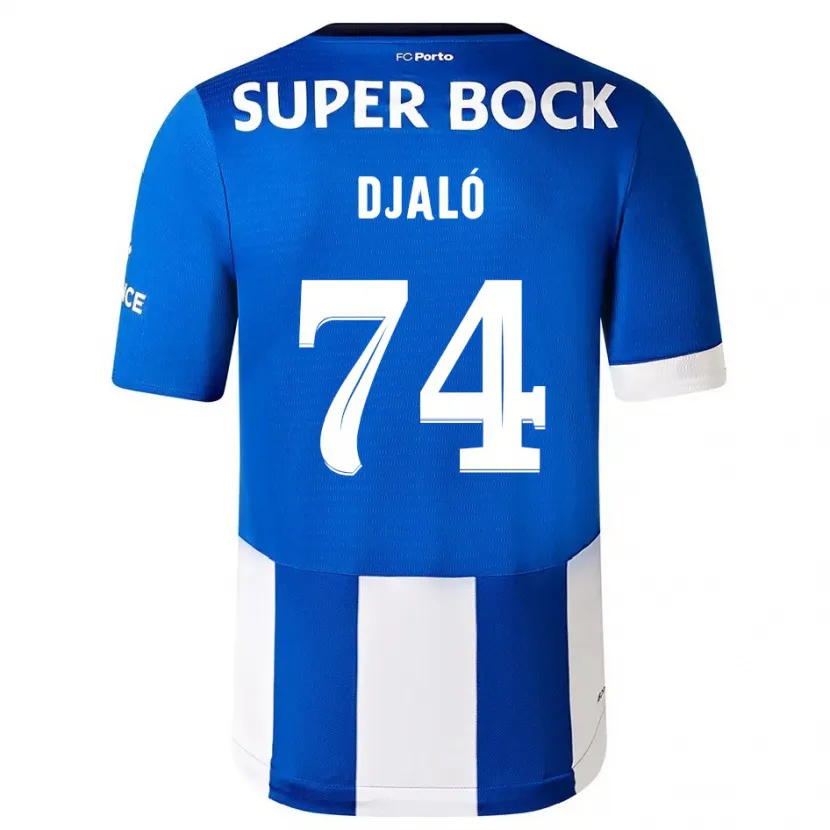 Danxen Niño Camiseta Ussumane Djaló #74 Azul Blanco 1ª Equipación 2023/24 La Camisa