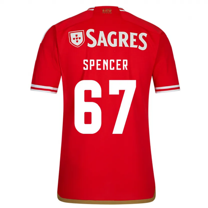 Danxen Niño Camiseta Diogo Spencer #67 Rojo 1ª Equipación 2023/24 La Camisa