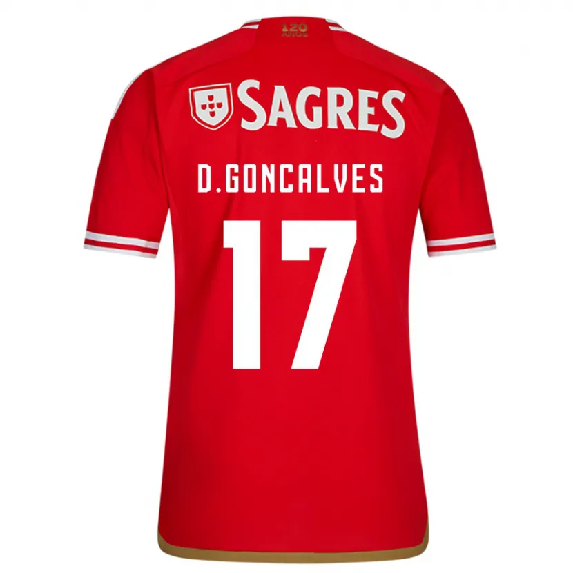 Danxen Niño Camiseta Diogo Goncalves #17 Rojo 1ª Equipación 2023/24 La Camisa