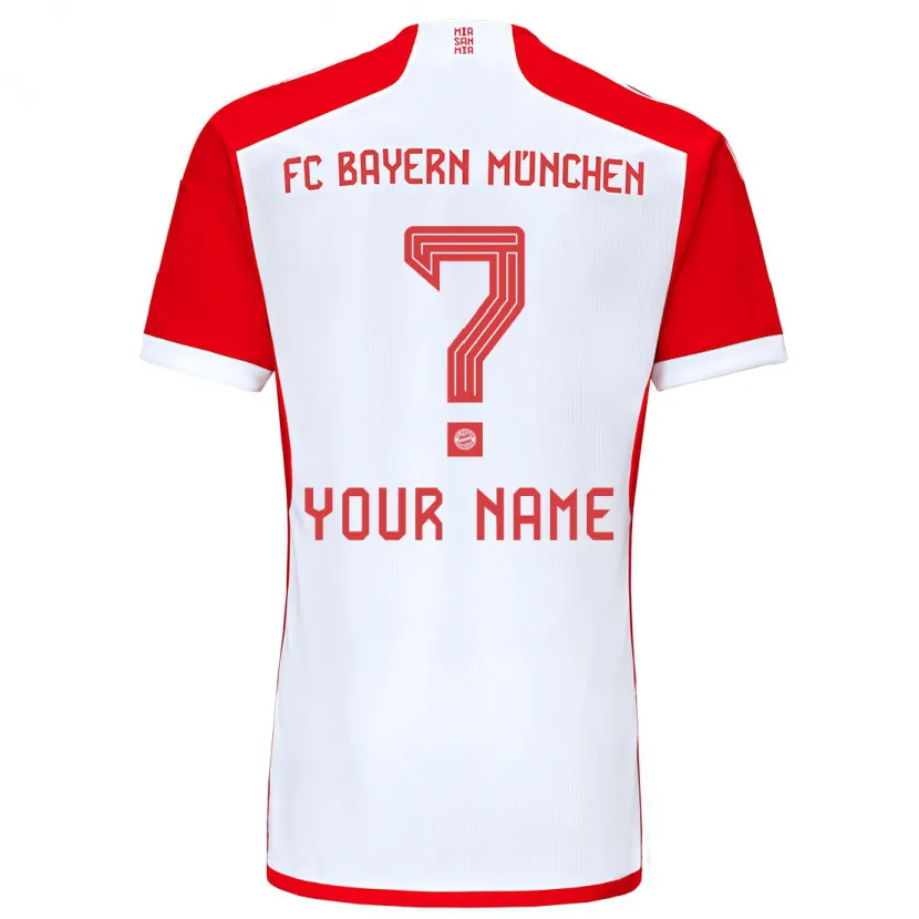 Danxen Niño Camiseta Su Nombre #0 Rojo Blanco 1ª Equipación 2023/24 La Camisa