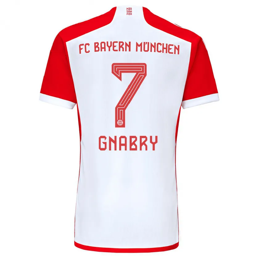 Danxen Niño Camiseta Serge Gnabry #7 Rojo Blanco 1ª Equipación 2023/24 La Camisa