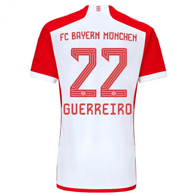 Danxen Niño Camiseta Raphaël Guerreiro #22 Rojo Blanco 1ª Equipación 2023/24 La Camisa