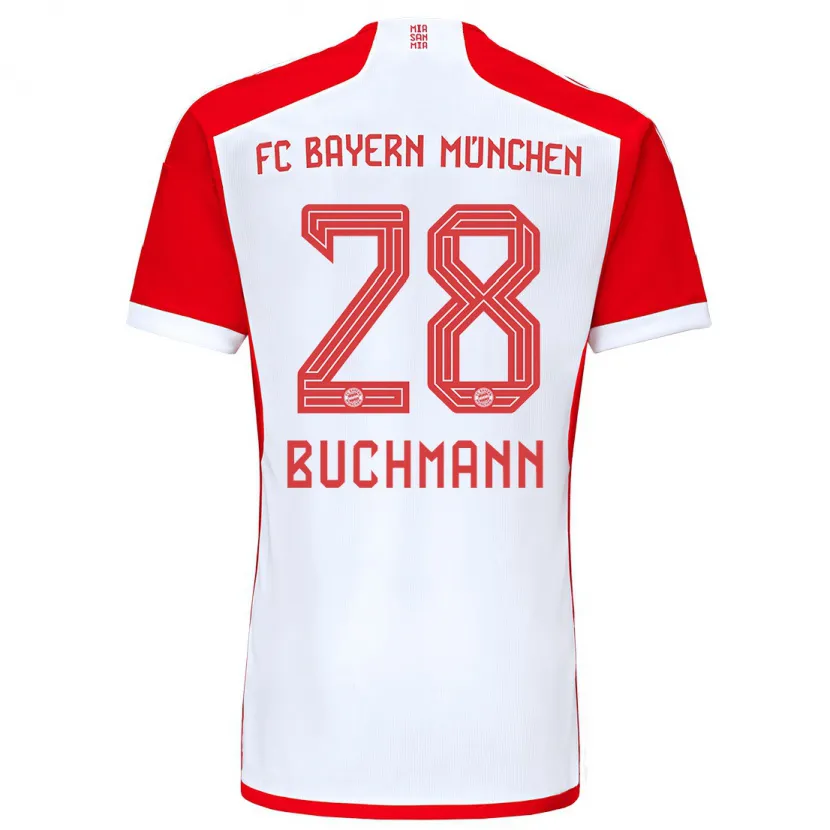 Danxen Niño Camiseta Tarek Buchmann #28 Rojo Blanco 1ª Equipación 2023/24 La Camisa