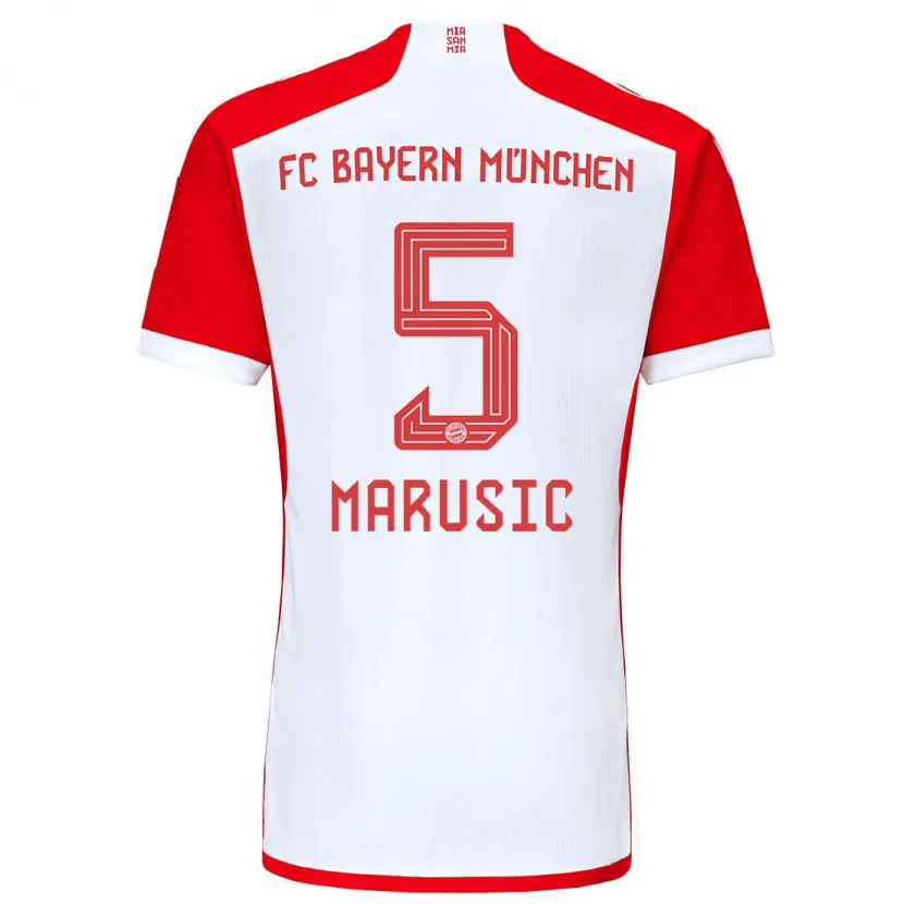 Danxen Niño Camiseta Gabriel Marusic #5 Rojo Blanco 1ª Equipación 2023/24 La Camisa