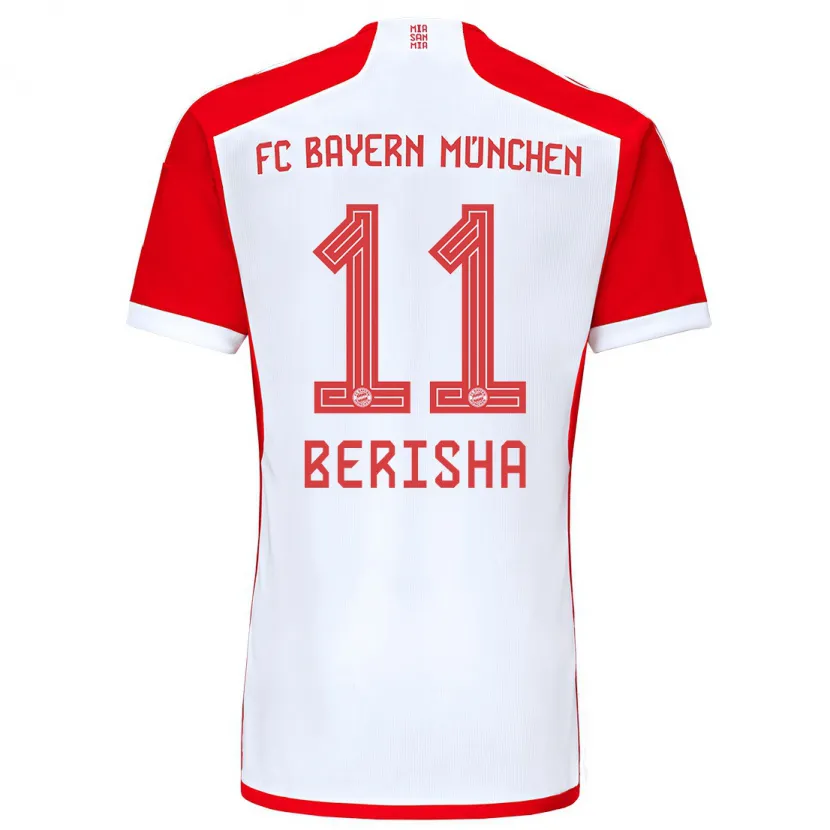 Danxen Niño Camiseta Dion Berisha #11 Rojo Blanco 1ª Equipación 2023/24 La Camisa