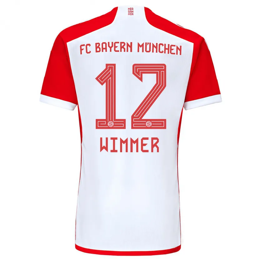 Danxen Niño Camiseta Benedikt Wimmer #12 Rojo Blanco 1ª Equipación 2023/24 La Camisa