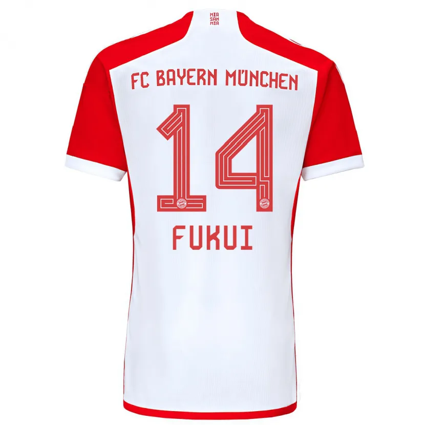 Danxen Niño Camiseta Taichi Fukui #14 Rojo Blanco 1ª Equipación 2023/24 La Camisa