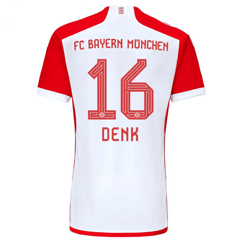 Danxen Niño Camiseta Luca Denk #16 Rojo Blanco 1ª Equipación 2023/24 La Camisa