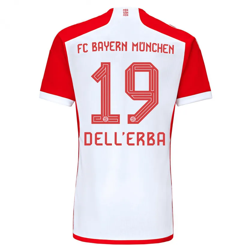 Danxen Niño Camiseta Davide Dell'erba #19 Rojo Blanco 1ª Equipación 2023/24 La Camisa