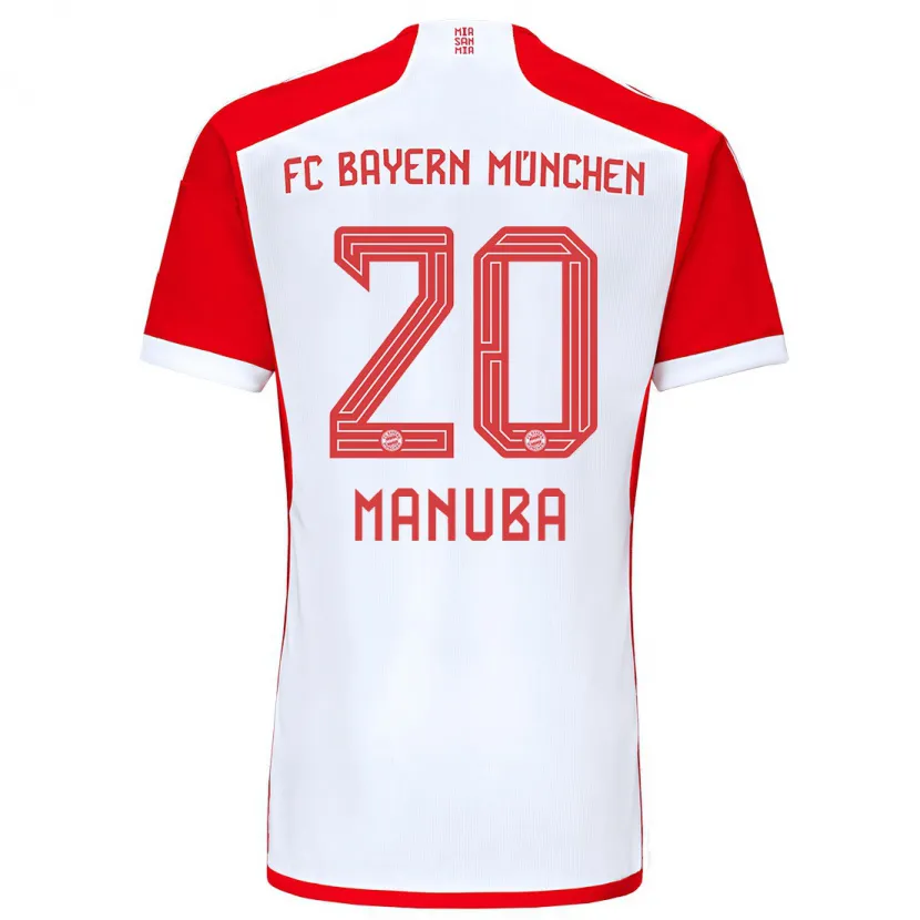 Danxen Niño Camiseta Vincent Manuba #20 Rojo Blanco 1ª Equipación 2023/24 La Camisa