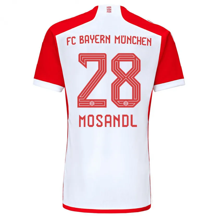 Danxen Niño Camiseta Moritz Mosandl #28 Rojo Blanco 1ª Equipación 2023/24 La Camisa