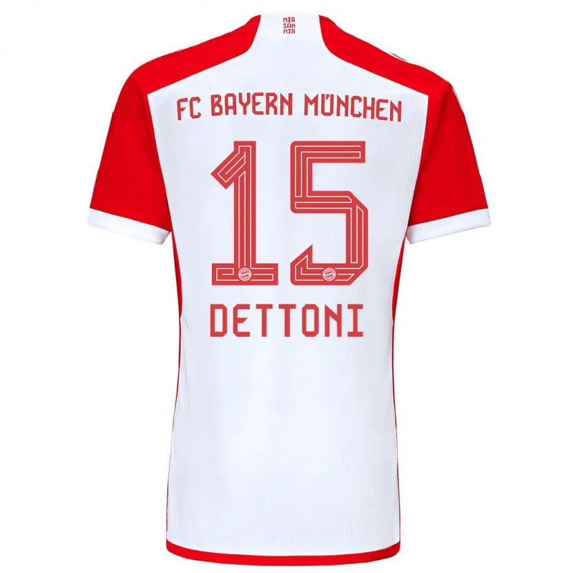 Danxen Niño Camiseta Grayson Dettoni #15 Rojo Blanco 1ª Equipación 2023/24 La Camisa