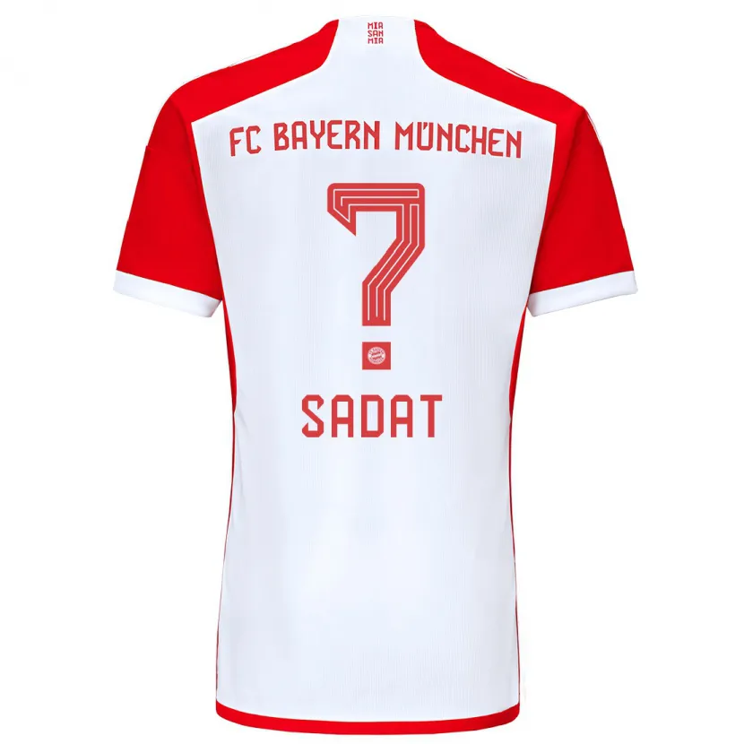 Danxen Niño Camiseta Mudaser Sadat #0 Rojo Blanco 1ª Equipación 2023/24 La Camisa