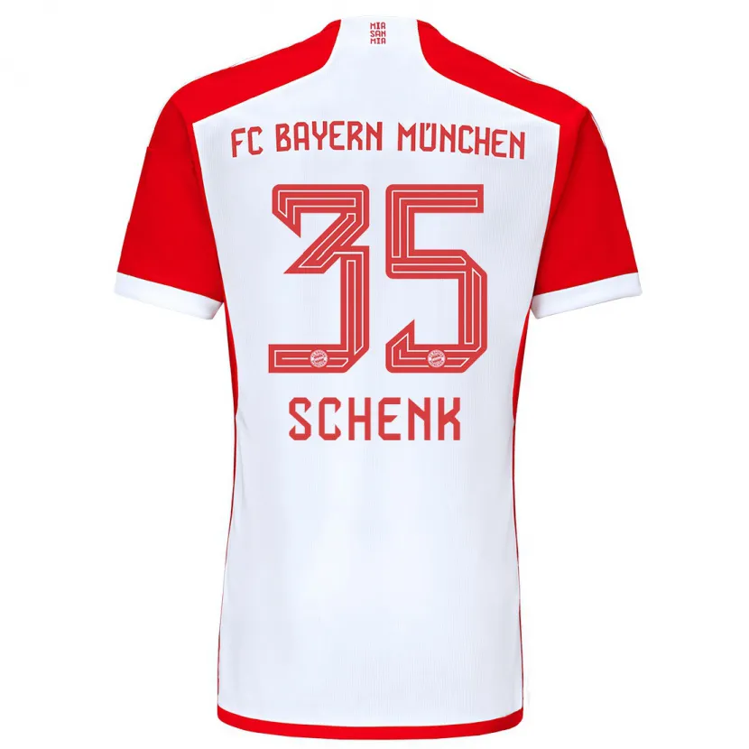 Danxen Niño Camiseta Johannes Schenk #35 Rojo Blanco 1ª Equipación 2023/24 La Camisa