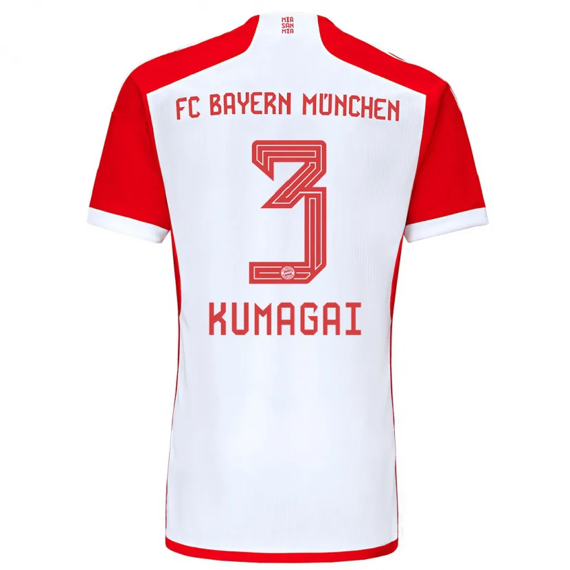 Danxen Niño Camiseta Saki Kumagai #3 Rojo Blanco 1ª Equipación 2023/24 La Camisa