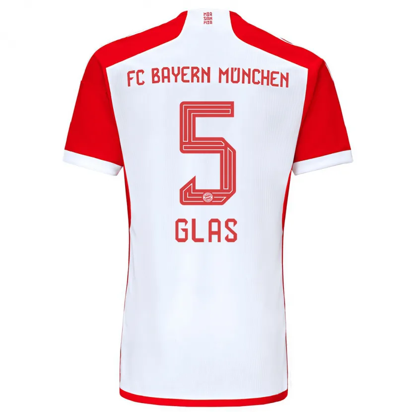 Danxen Niño Camiseta Hanna Glas #5 Rojo Blanco 1ª Equipación 2023/24 La Camisa