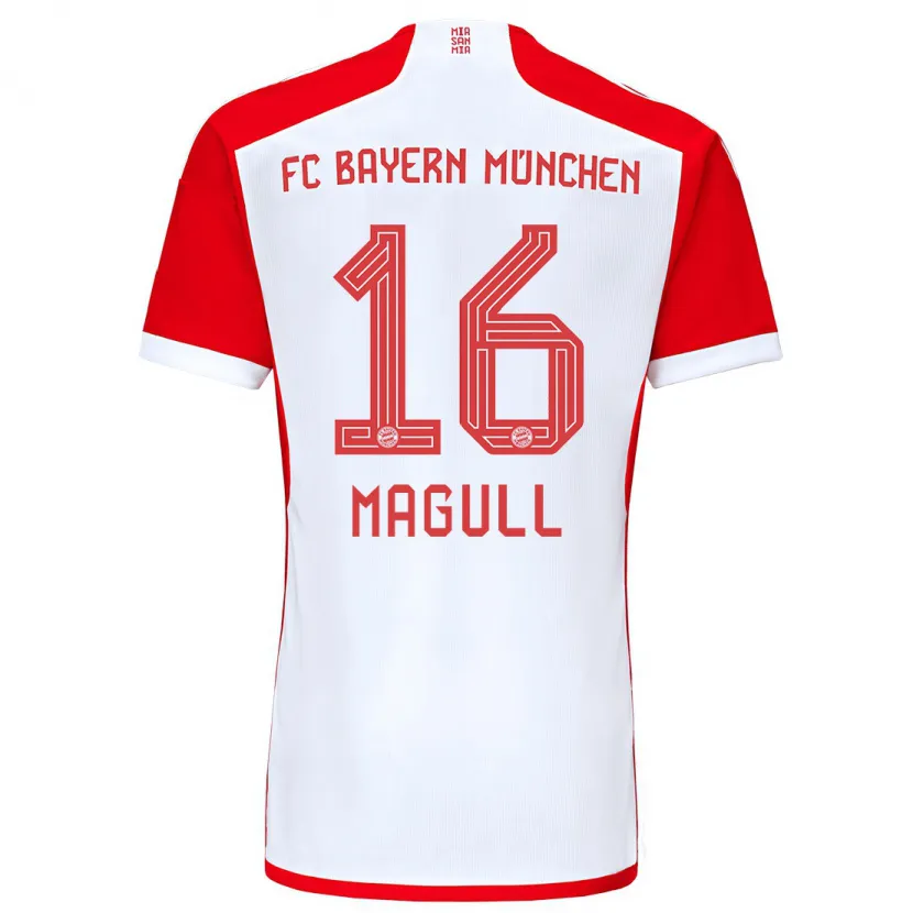 Danxen Niño Camiseta Lina Magull #16 Rojo Blanco 1ª Equipación 2023/24 La Camisa