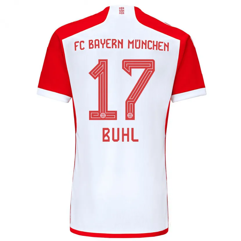 Danxen Niño Camiseta Klara Buhl #17 Rojo Blanco 1ª Equipación 2023/24 La Camisa