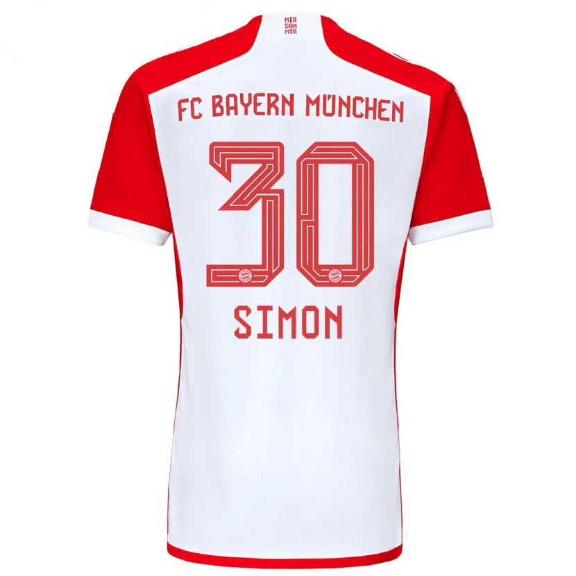 Danxen Niño Camiseta Carolin Simon #30 Rojo Blanco 1ª Equipación 2023/24 La Camisa