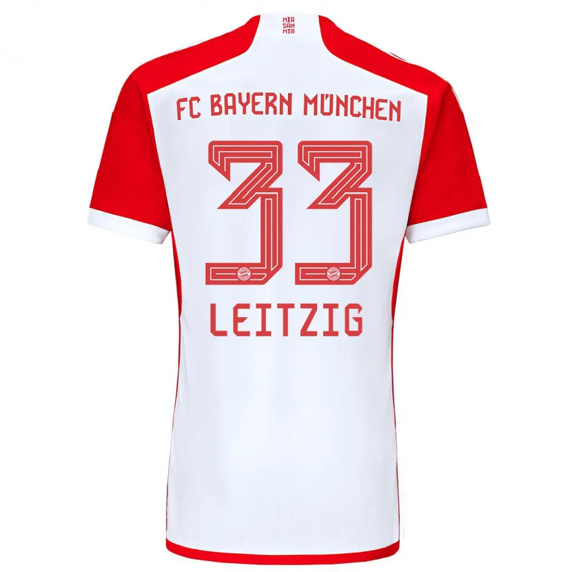 Danxen Niño Camiseta Janina Leitzig #33 Rojo Blanco 1ª Equipación 2023/24 La Camisa