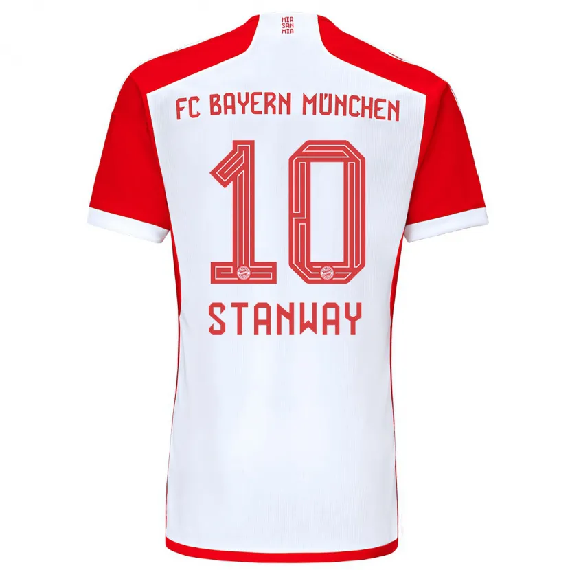 Danxen Niño Camiseta Georgia Stanway #10 Rojo Blanco 1ª Equipación 2023/24 La Camisa