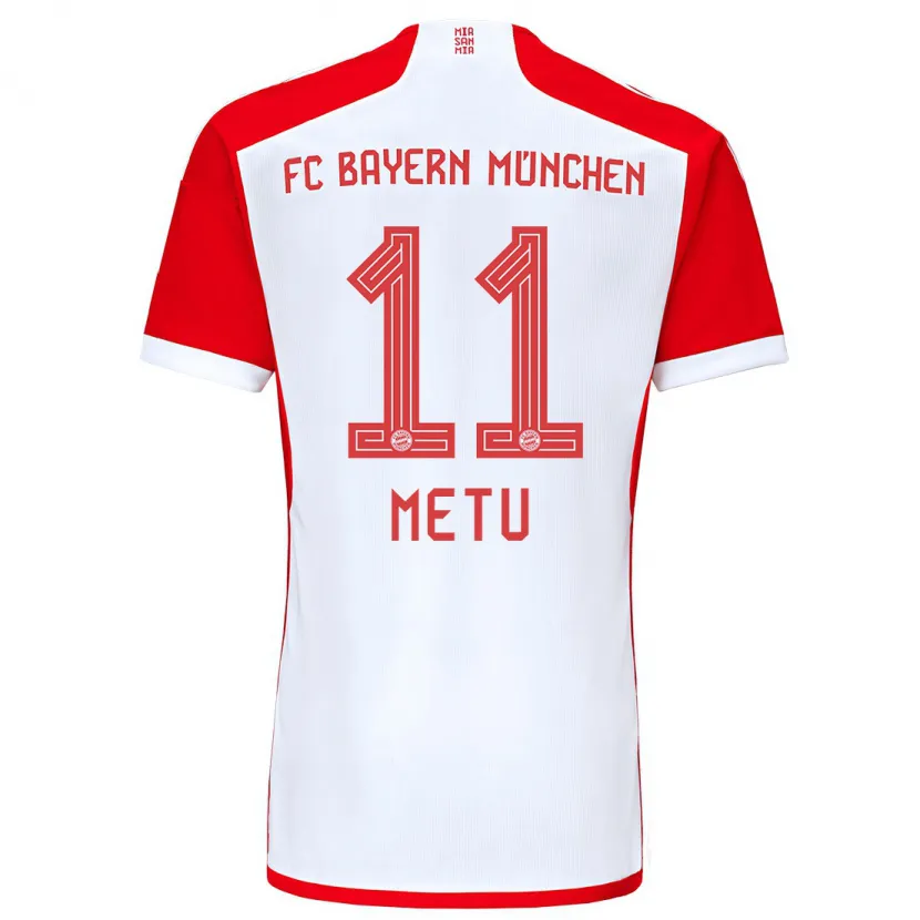 Danxen Niño Camiseta Emilian Metu #11 Rojo Blanco 1ª Equipación 2023/24 La Camisa