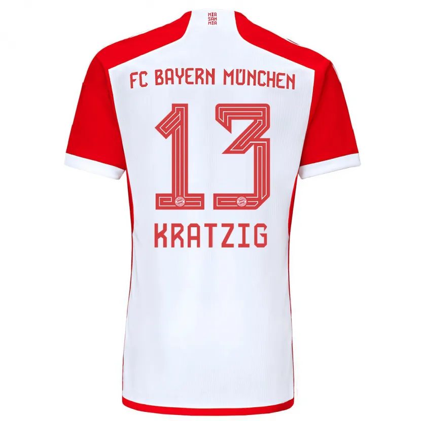 Danxen Niño Camiseta Frans Kratzig #13 Rojo Blanco 1ª Equipación 2023/24 La Camisa