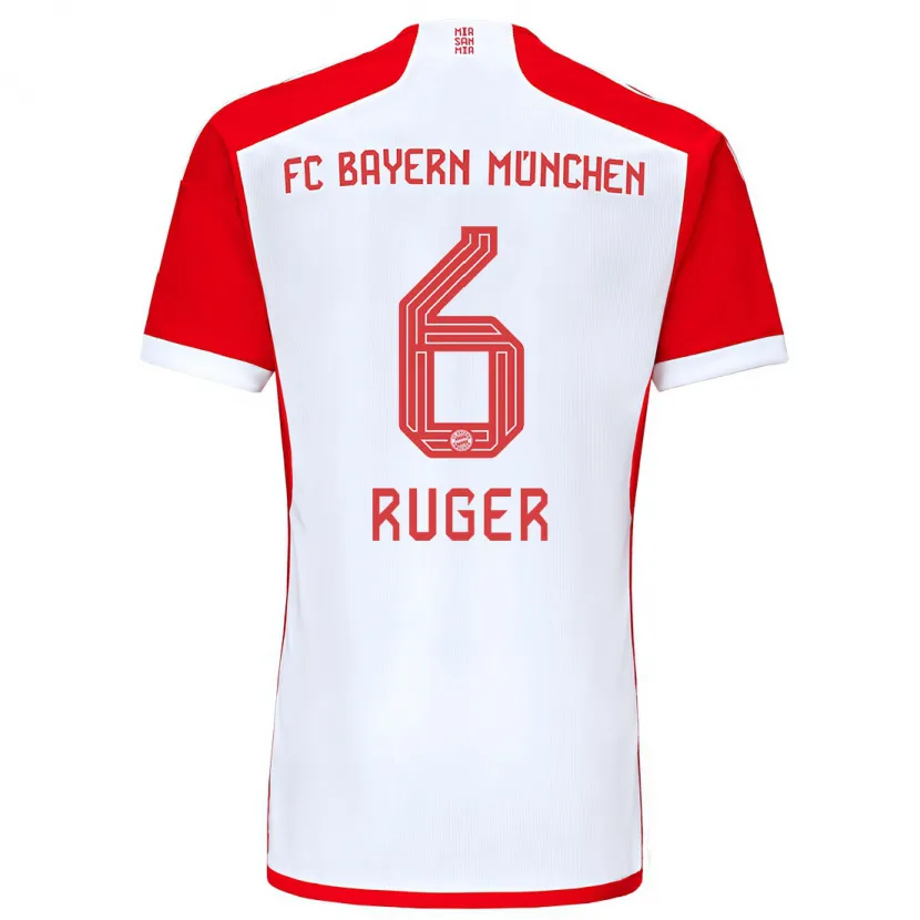 Danxen Niño Camiseta Kurt Ruger #6 Rojo Blanco 1ª Equipación 2023/24 La Camisa