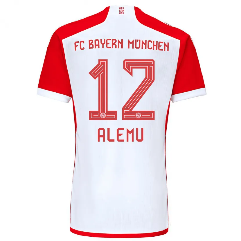 Danxen Niño Camiseta Liul Alemu #12 Rojo Blanco 1ª Equipación 2023/24 La Camisa