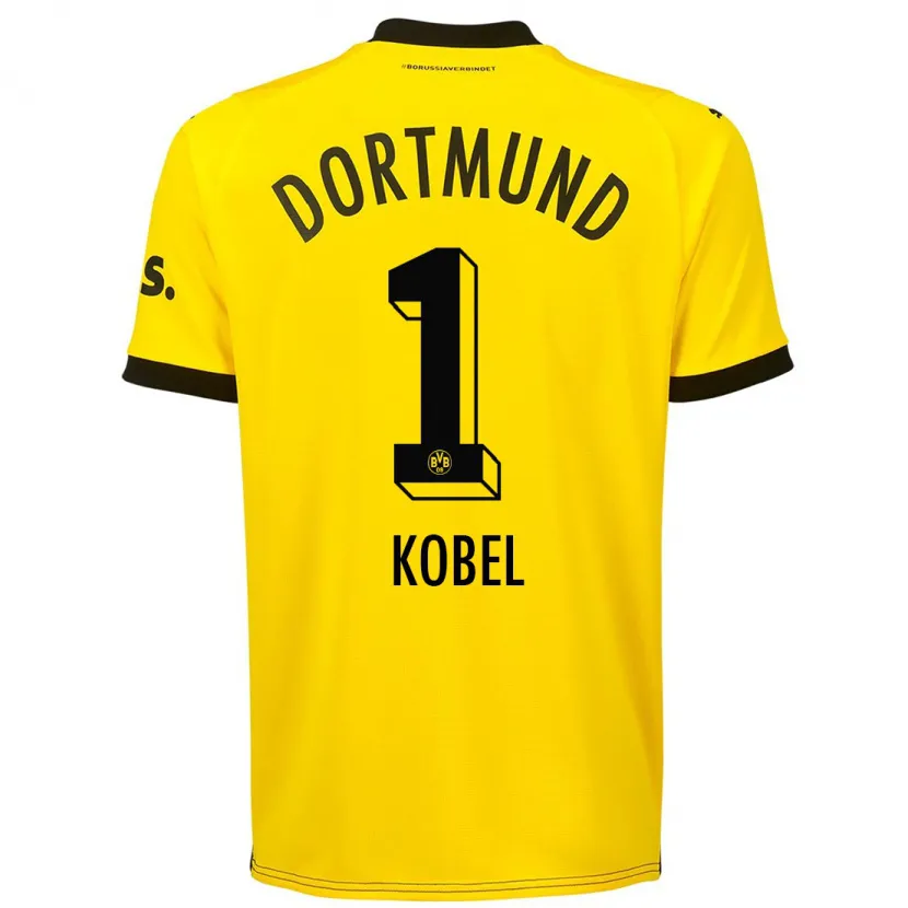 Danxen Niño Camiseta Gregor Kobel #1 Amarillo 1ª Equipación 2023/24 La Camisa