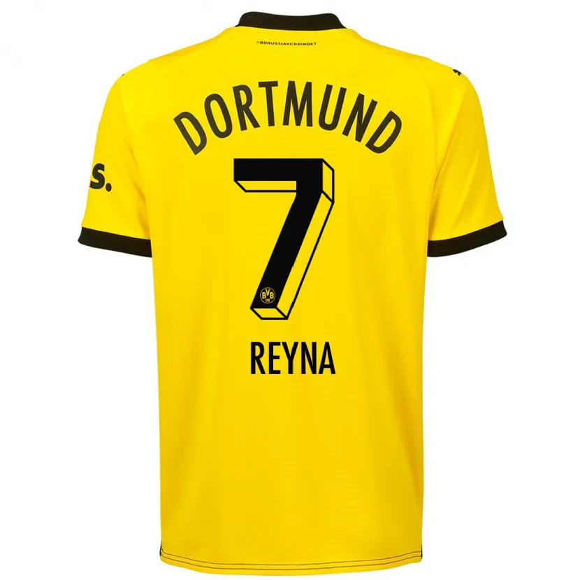 Danxen Niño Camiseta Giovanni Reyna #7 Amarillo 1ª Equipación 2023/24 La Camisa