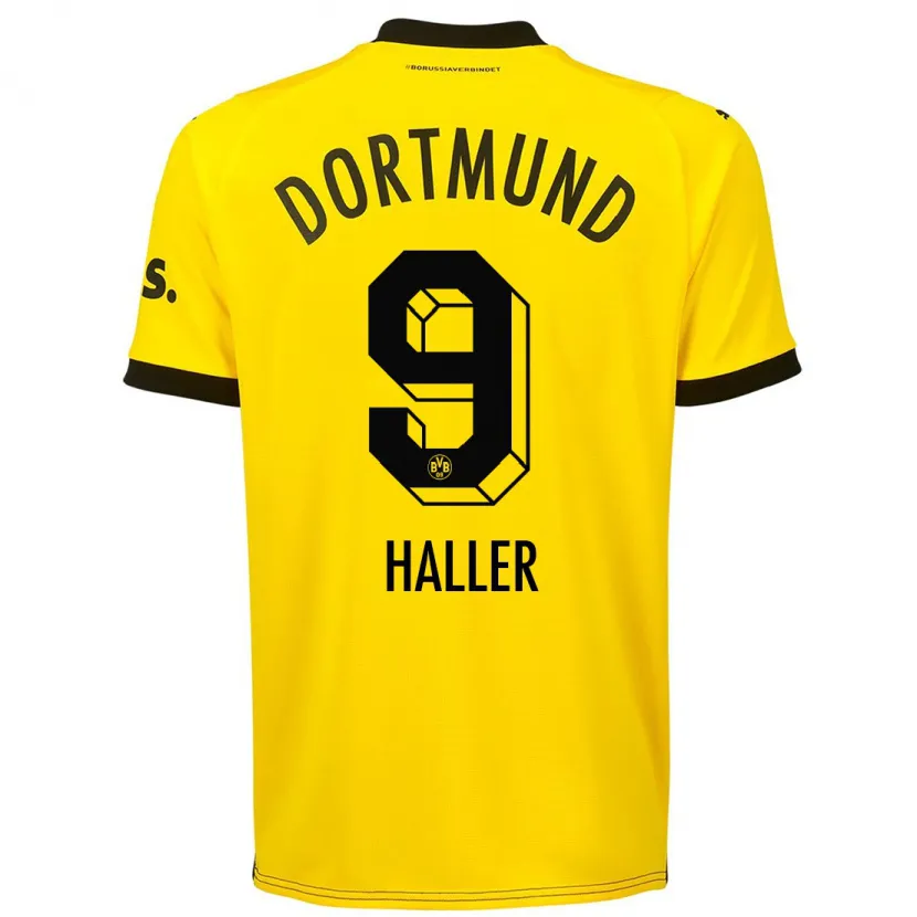 Danxen Niño Camiseta Sébastien Haller #9 Amarillo 1ª Equipación 2023/24 La Camisa