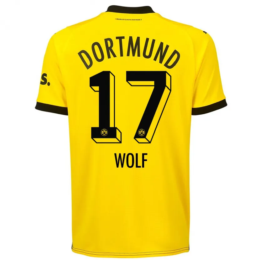 Danxen Niño Camiseta Marius Wolf #17 Amarillo 1ª Equipación 2023/24 La Camisa