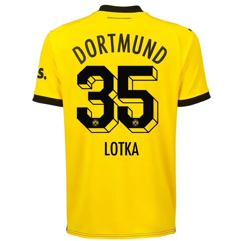 Danxen Niño Camiseta Marcel Lotka #35 Amarillo 1ª Equipación 2023/24 La Camisa