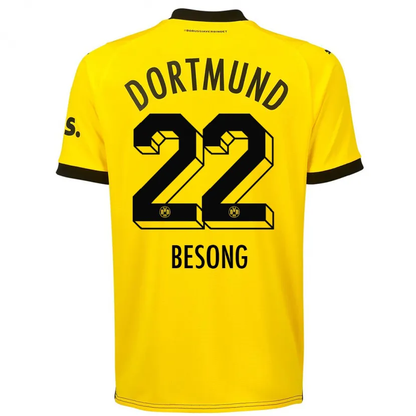 Danxen Niño Camiseta Paul-Philipp Besong #22 Amarillo 1ª Equipación 2023/24 La Camisa