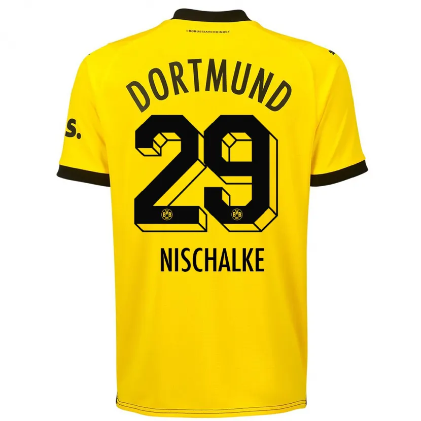 Danxen Niño Camiseta Jermain Nischalke #29 Amarillo 1ª Equipación 2023/24 La Camisa