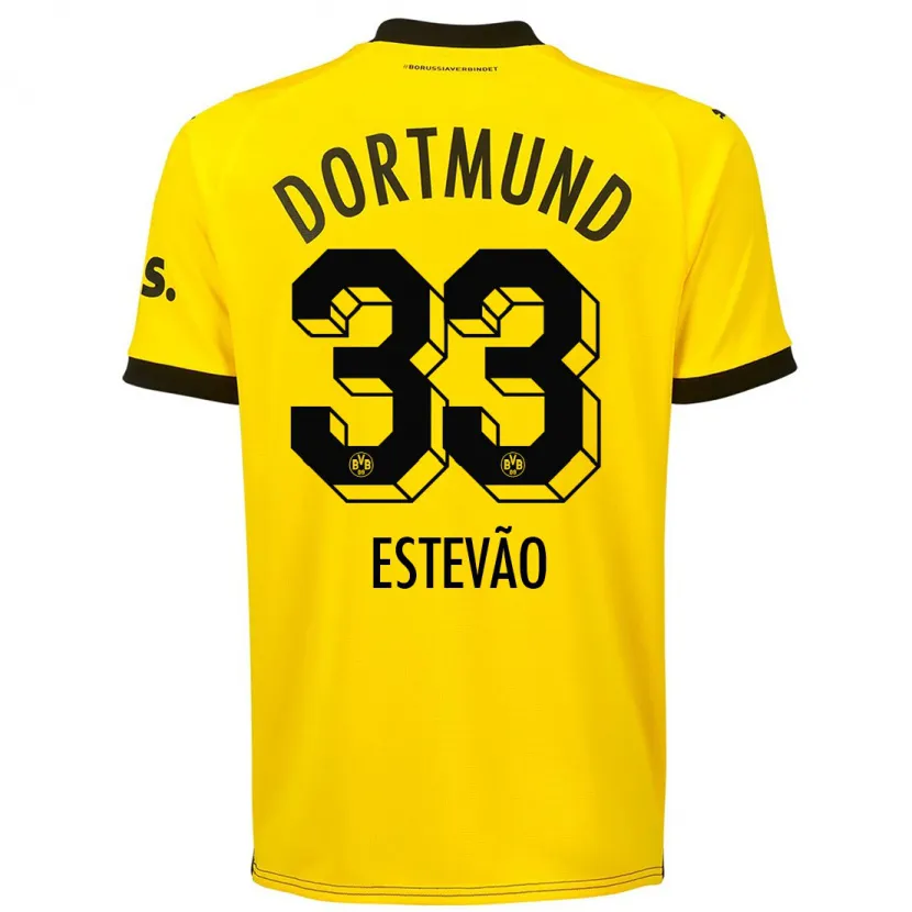 Danxen Niño Camiseta Tiago Estevão #33 Amarillo 1ª Equipación 2023/24 La Camisa