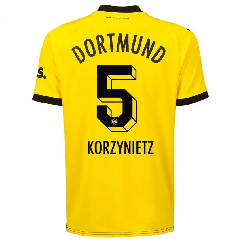 Danxen Niño Camiseta Jaden Korzynietz #5 Amarillo 1ª Equipación 2023/24 La Camisa