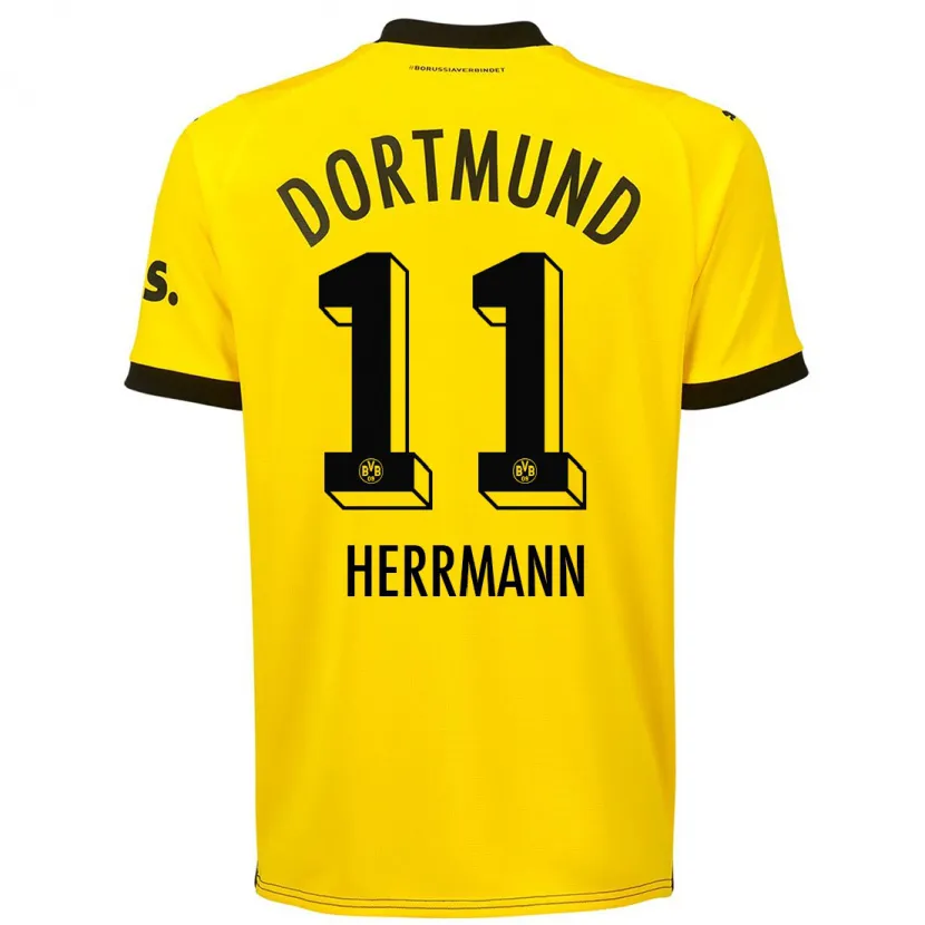 Danxen Niño Camiseta Charles Herrmann #11 Amarillo 1ª Equipación 2023/24 La Camisa