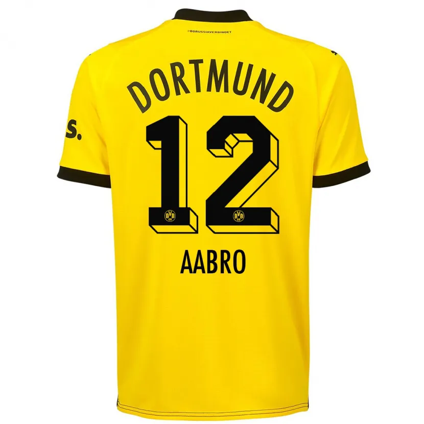 Danxen Niño Camiseta Gustav Aabro #12 Amarillo 1ª Equipación 2023/24 La Camisa