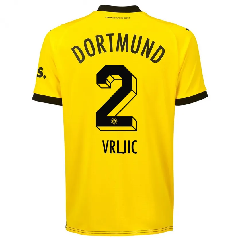 Danxen Niño Camiseta Daniel Vrljic #2 Amarillo 1ª Equipación 2023/24 La Camisa